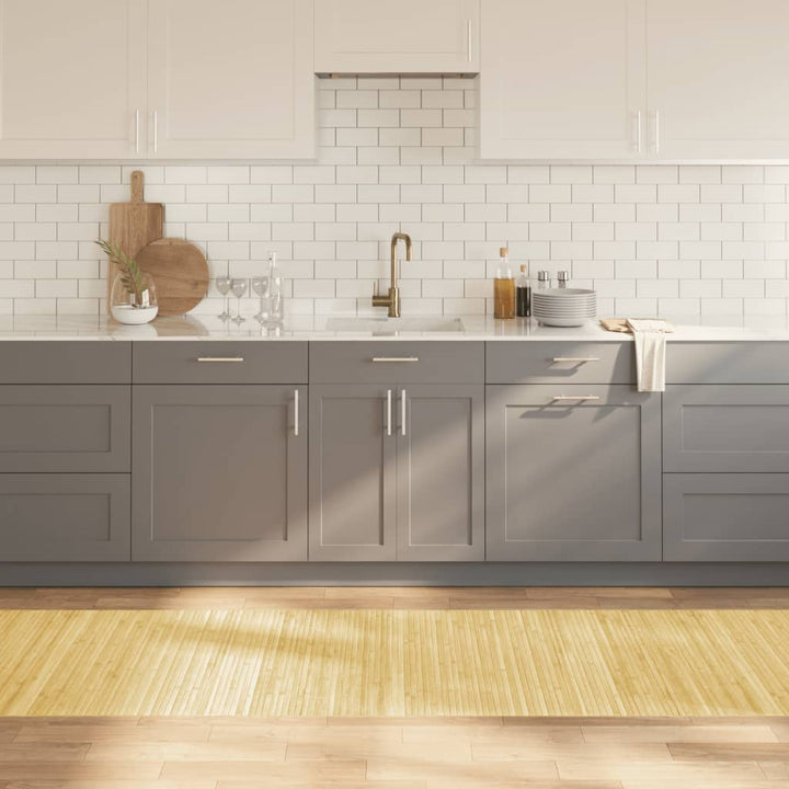gulvtæppe 80x300 cm rektangulær bambus lys naturfarvet