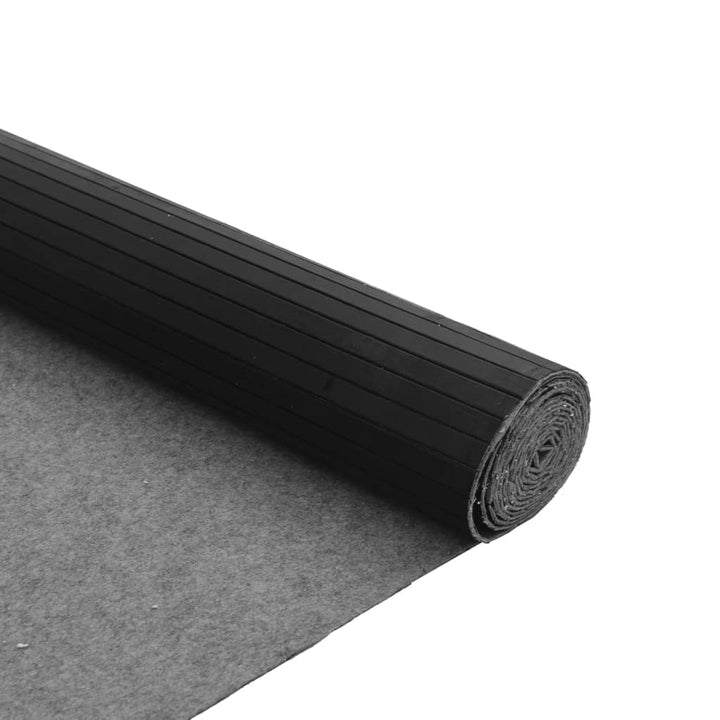 gulvtæppe 80x400 cm rektangulær bambus sort