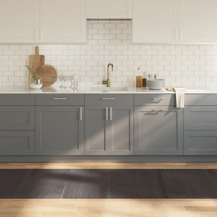 gulvtæppe 80x400 cm rektangulær bambus mørkebrun