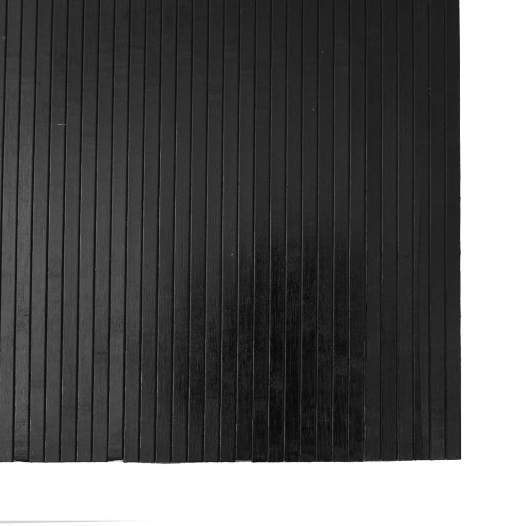 gulvtæppe 80x500 cm rektangulær bambus sort