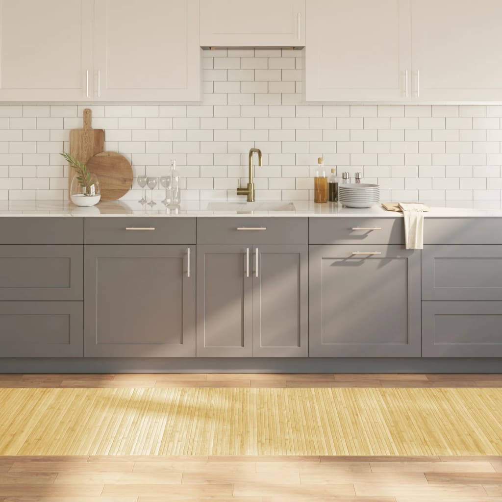 gulvtæppe 80x500 cm rektangulær bambus lys naturfarvet