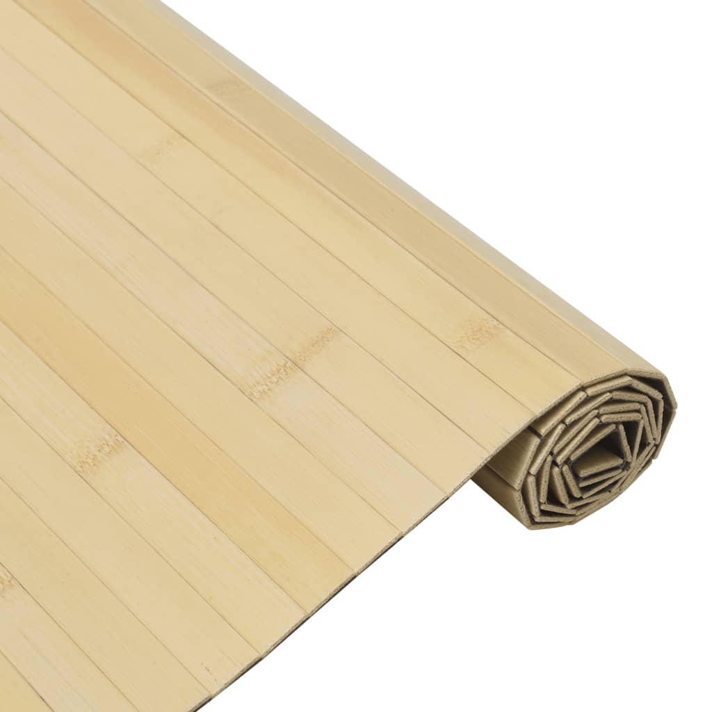gulvtæppe 100x200 cm rektangulær bambus lys naturfarvet