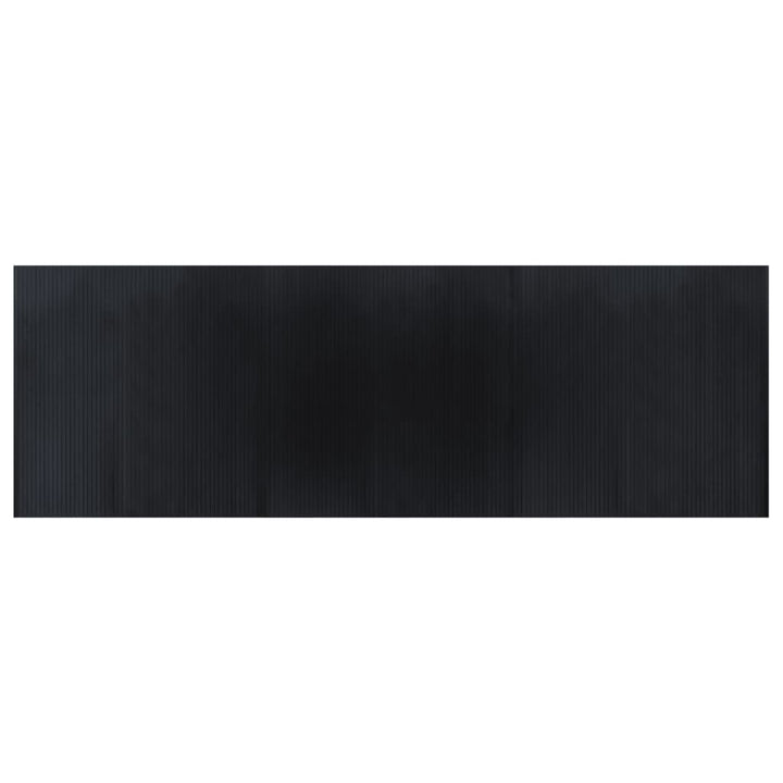 gulvtæppe 100x300 cm rektangulær bambus sort
