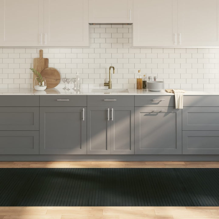 gulvtæppe 100x300 cm rektangulær bambus grå