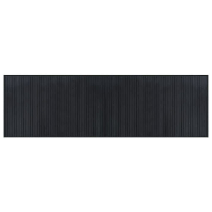 gulvtæppe 60x200 cm rektangulær bambus sort