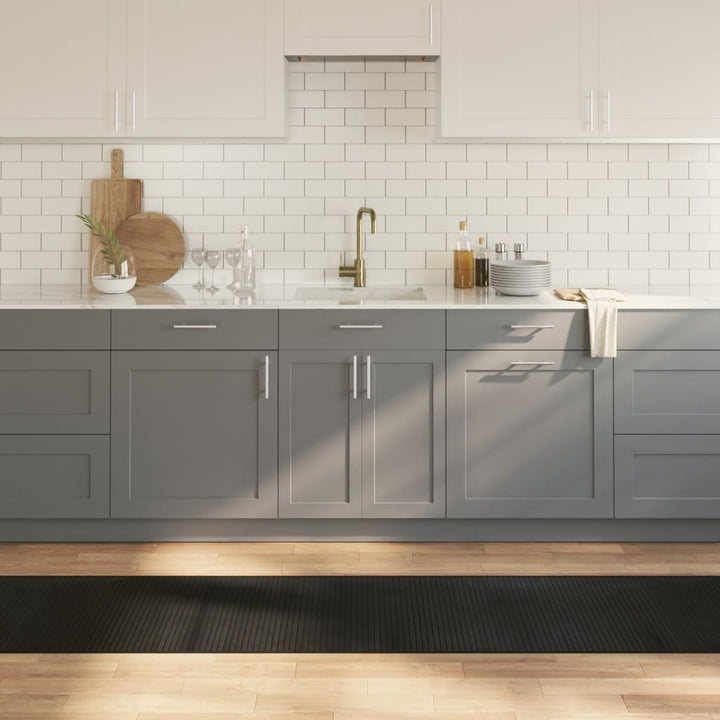 gulvtæppe 60x300 cm rektangulær bambus sort