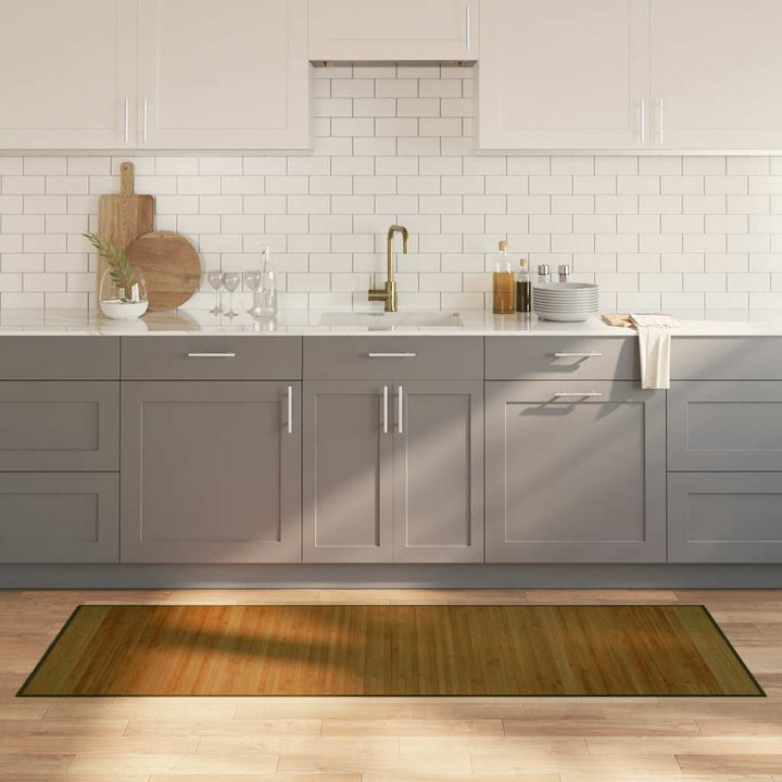 gulvtæppe 70x200 cm rektangulær bambus brun