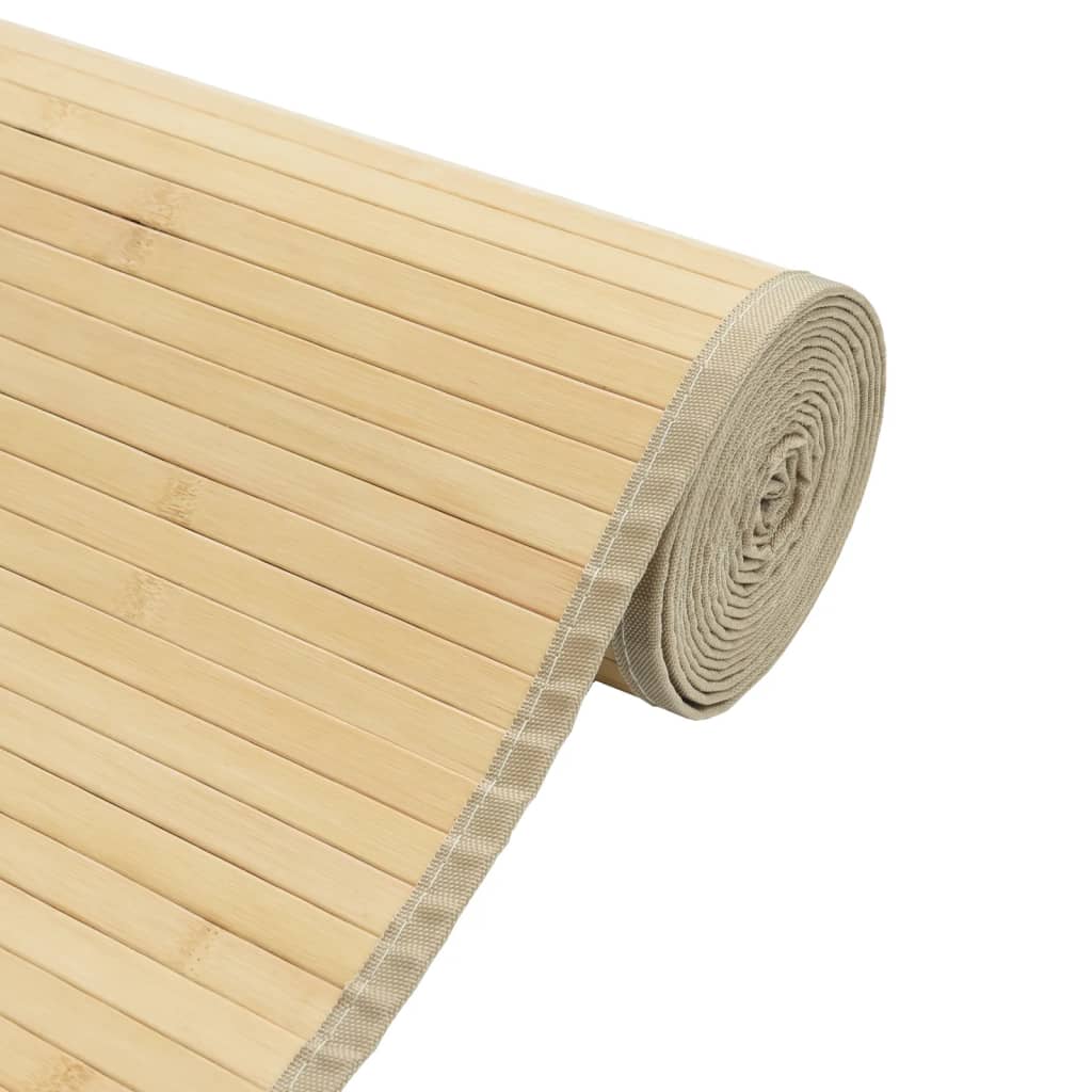 gulvtæppe 70x200 cm rektangulær bambus lys naturfarvet