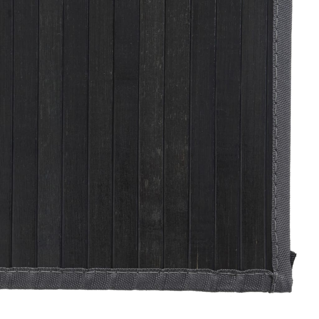 gulvtæppe 80x200 cm rektangulær bambus grå