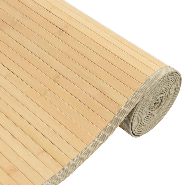 gulvtæppe 80x300 cm rektangulær bambus lys naturfarvet