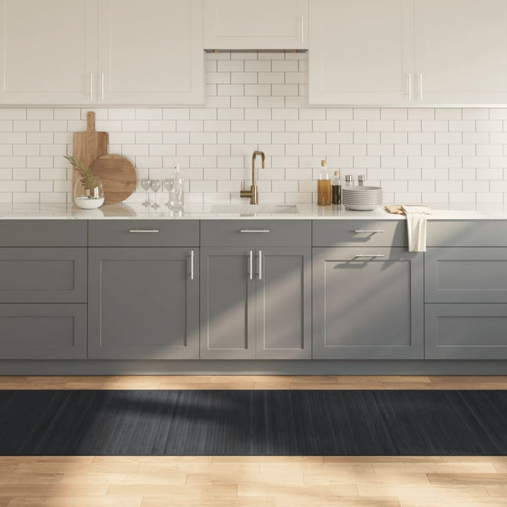 gulvtæppe 80x300 cm rektangulær bambus grå