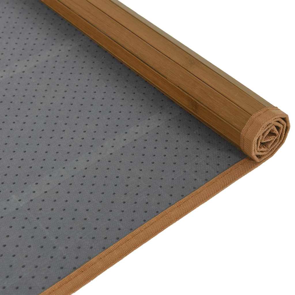 gulvtæppe 80x1000 cm rektangulær bambus brun