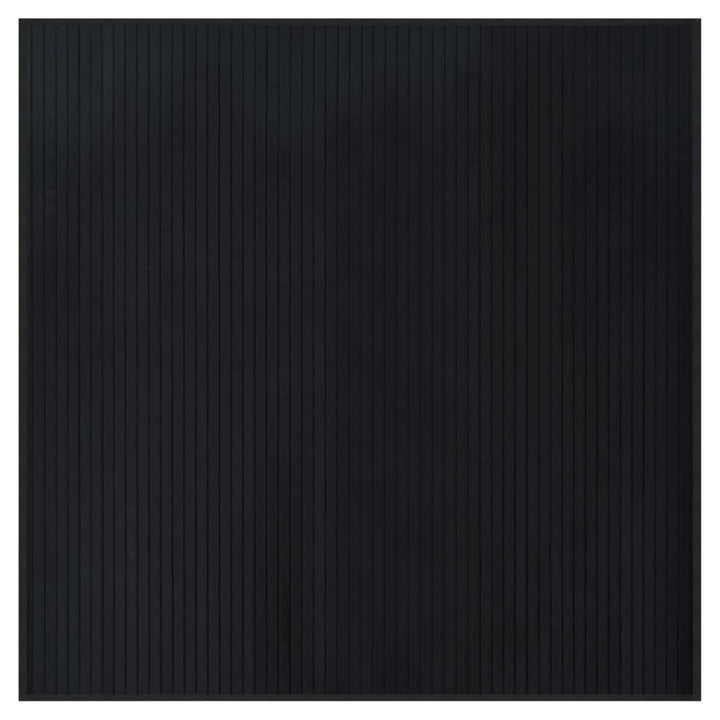 gulvtæppe 100x100 cm firkantet bambus sort