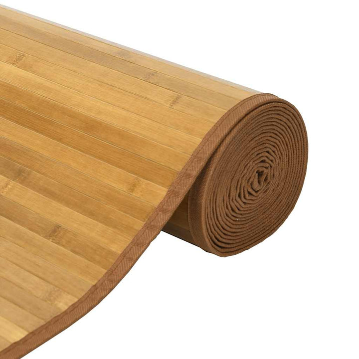 gulvtæppe 100x200 cm rektangulær bambus naturfarvet