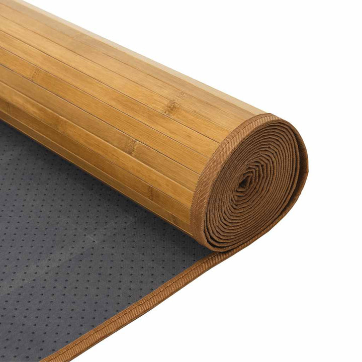 gulvtæppe 100x200 cm rektangulær bambus naturfarvet