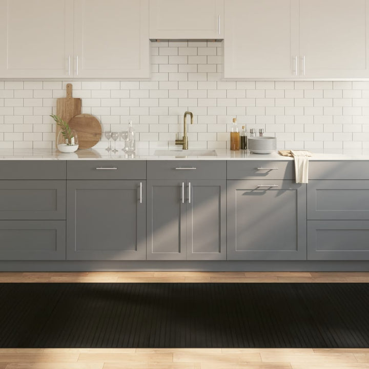 gulvtæppe 100x300 cm rektangulær bambus sort