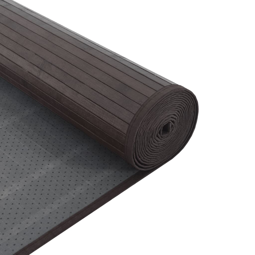 gulvtæppe 100x300 cm rektangulær bambus mørkebrun