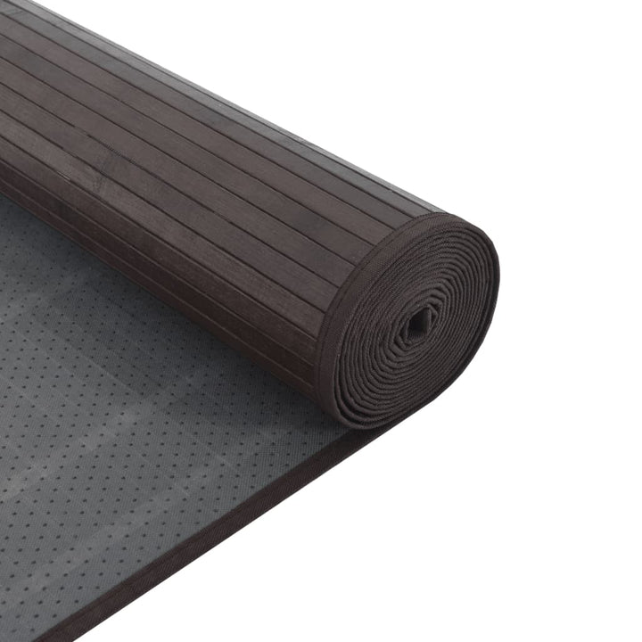 gulvtæppe 100x300 cm rektangulær bambus mørkebrun