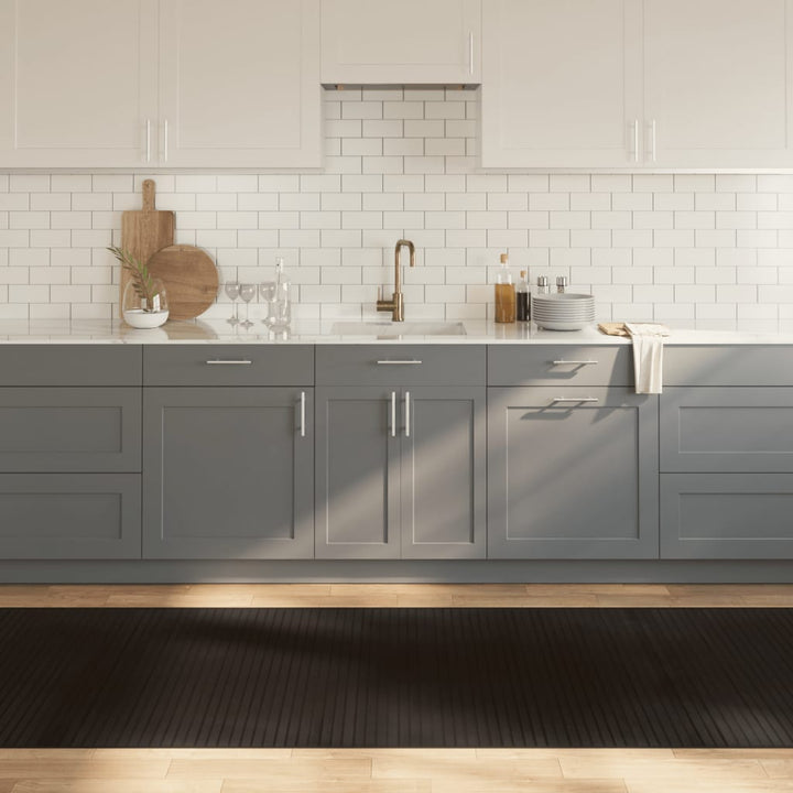 gulvtæppe 100x300 cm rektangulær bambus mørkebrun
