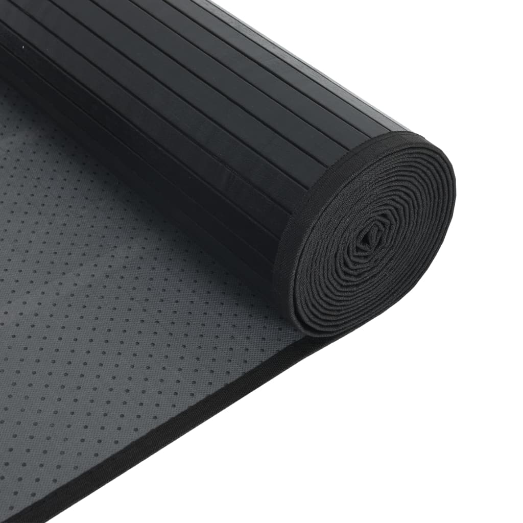 gulvtæppe 100x400 cm rektangulær bambus sort