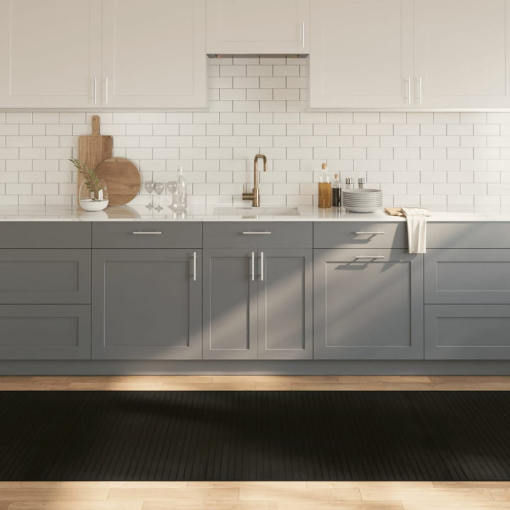gulvtæppe 100x1000 cm rektangulær bambus sort