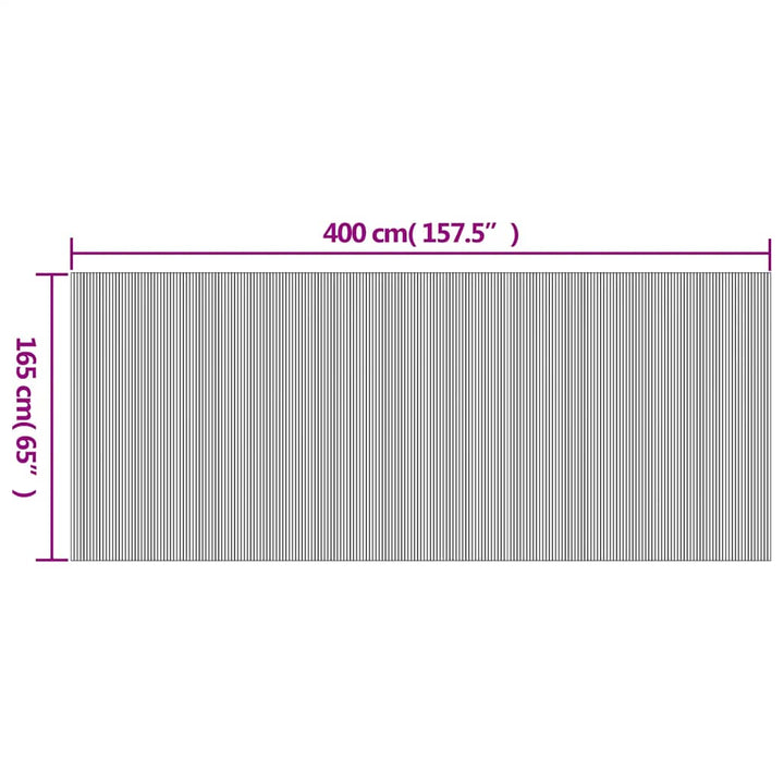 rumdeler bredde 400 cm højde 165 cm bambus brun