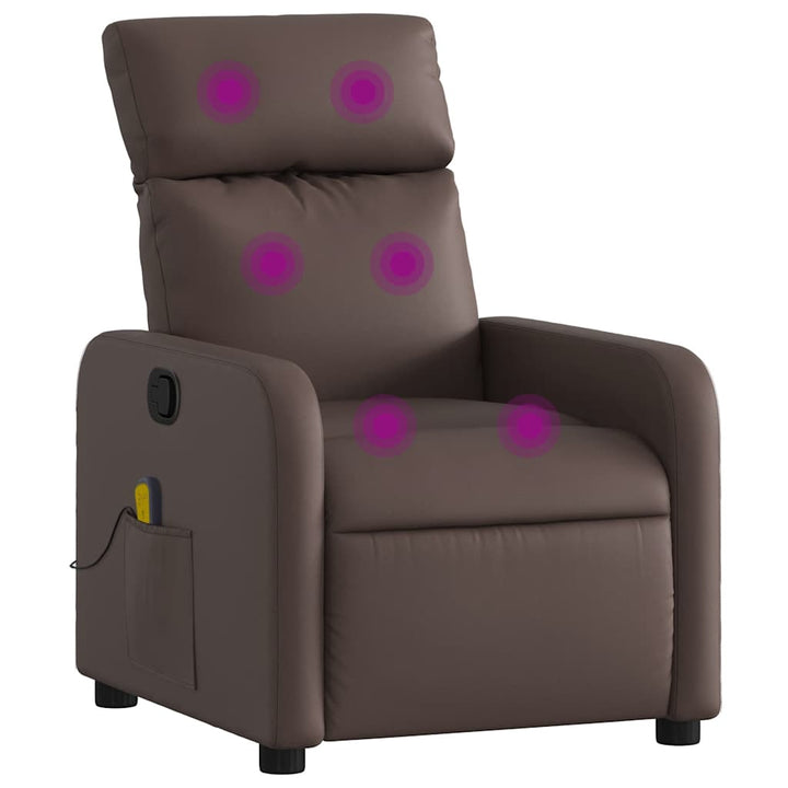 massagestol kunstlæder brun