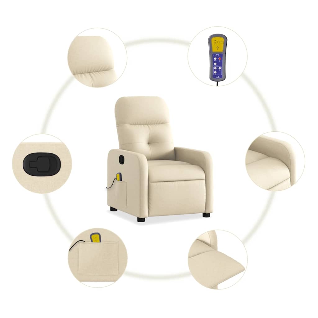 massagestol stof cremefarvet