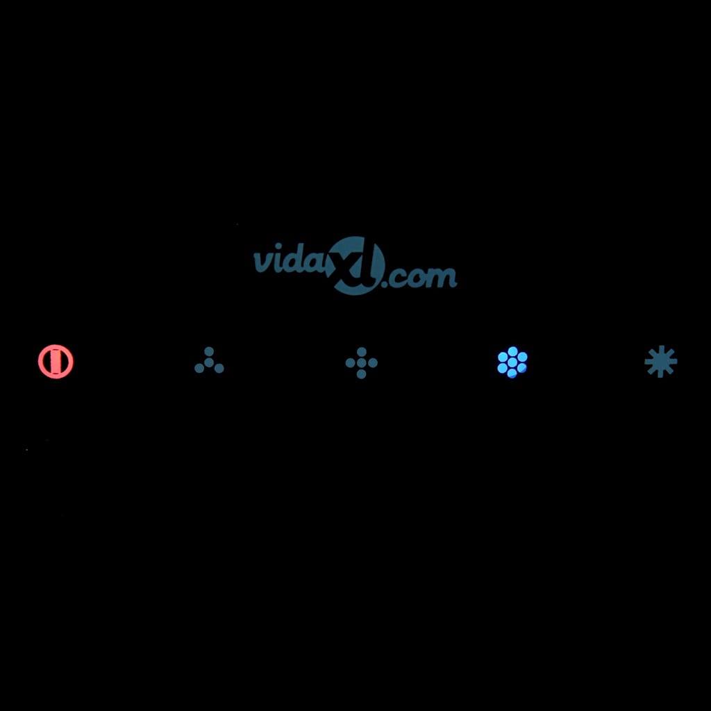 frithængende emhætte med touch-sensor og LCD-skærm hærdet glas