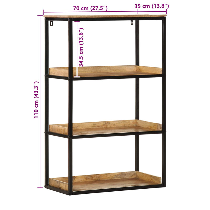 Bogreol 70 x 35 x 110 cm Massivt mangotræ