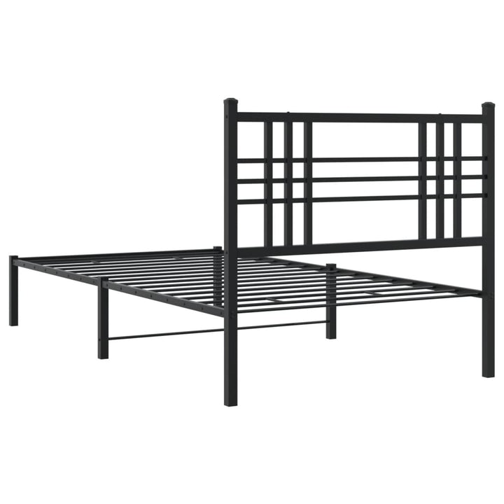 sengeramme med sengegavl 90x190 cm metal sort