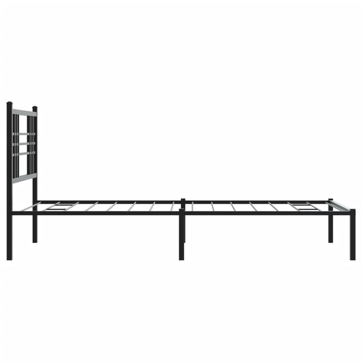 sengeramme med sengegavl 90x200 cm metal sort