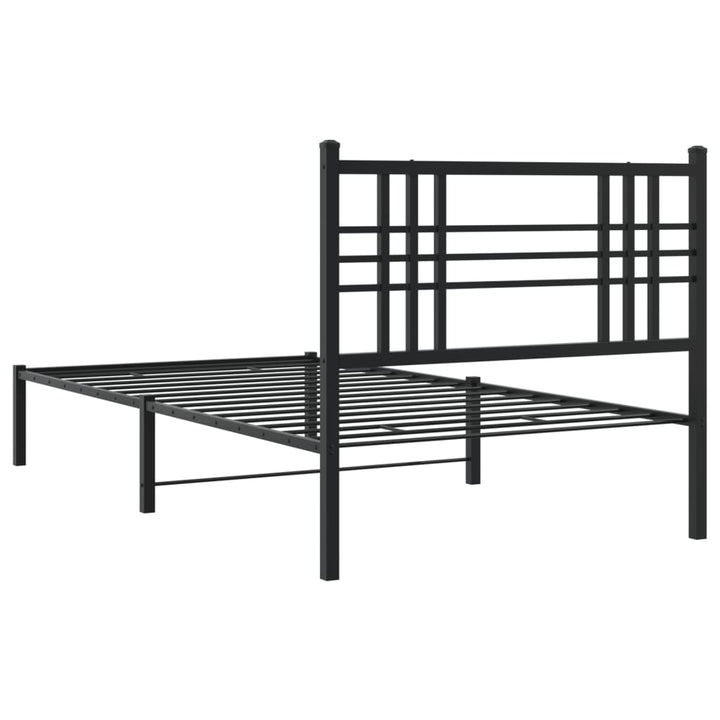 sengeramme med sengegavl 90x200 cm metal sort