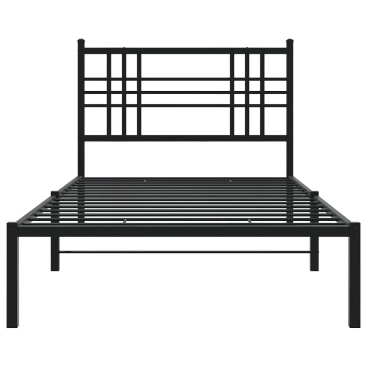 sengeramme med sengegavl 100x190 cm metal sort