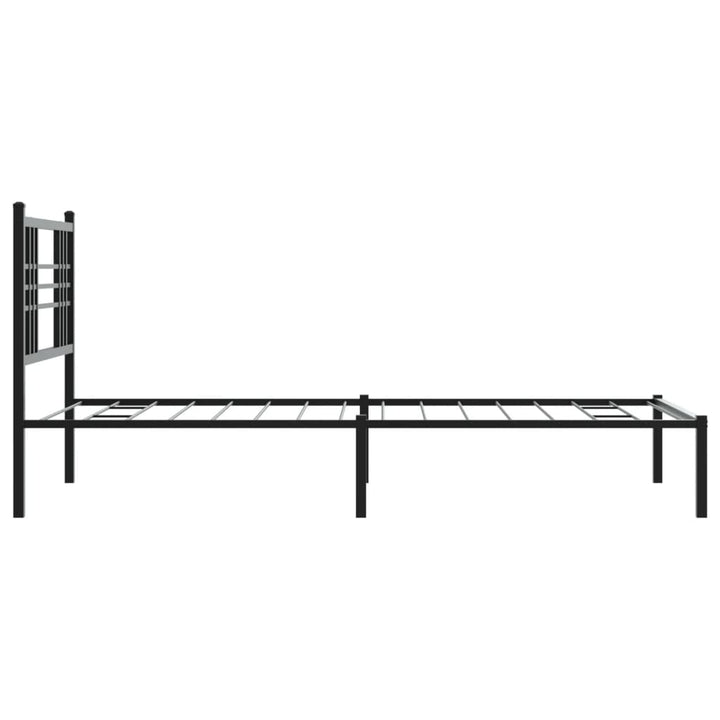 sengeramme med sengegavl 100x190 cm metal sort