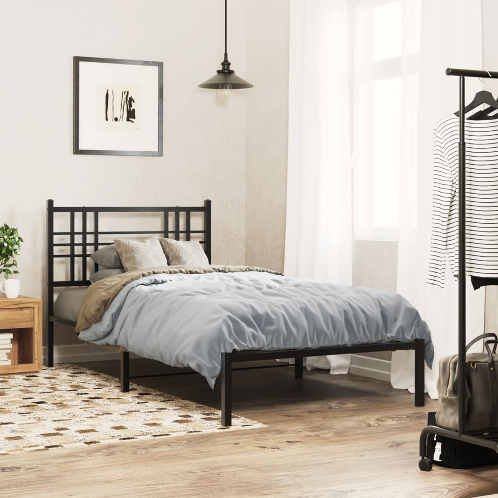 sengeramme med sengegavl 100x190 cm metal sort