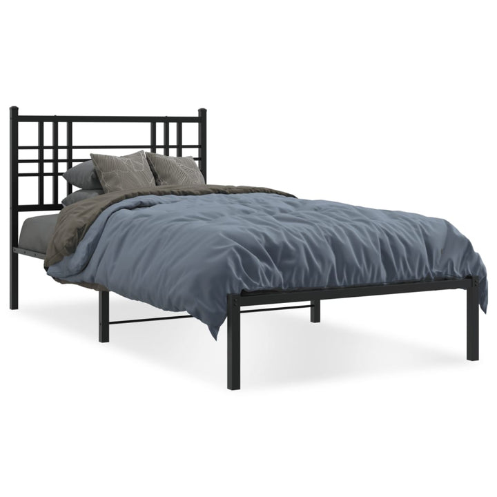 sengeramme med sengegavl 100x200 cm metal sort