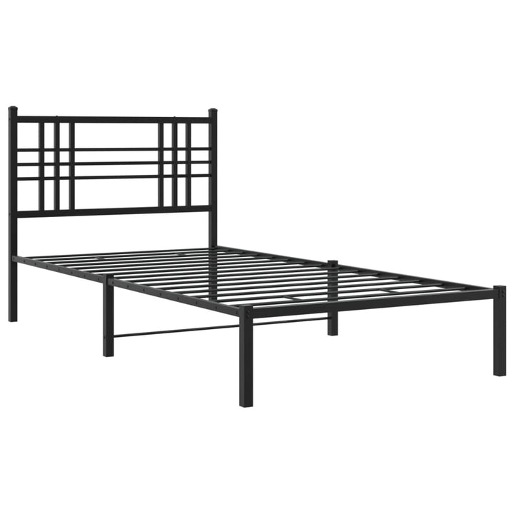 sengeramme med sengegavl 100x200 cm metal sort