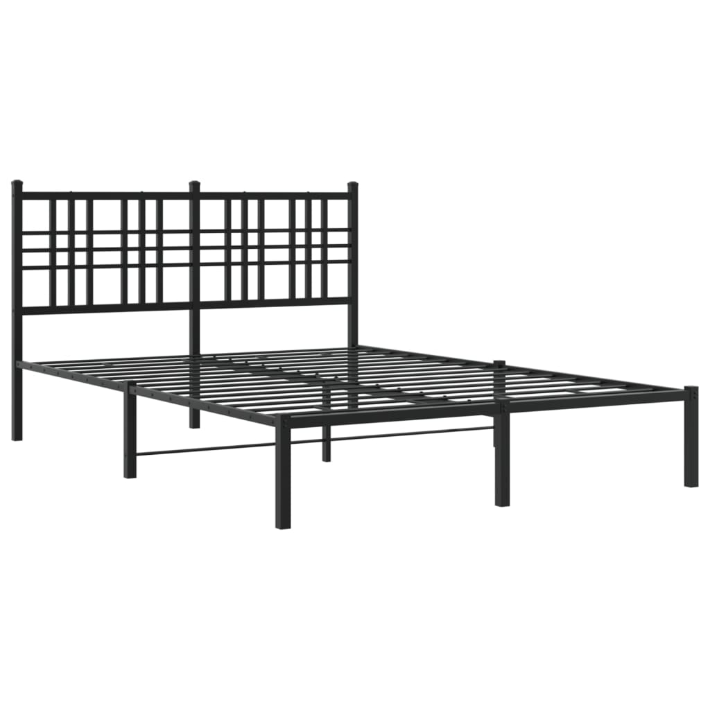 sengeramme med sengegavl 120x190 cm metal sort