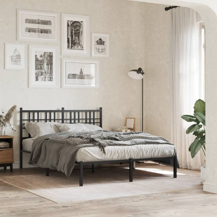 sengeramme med sengegavl 120x190 cm metal sort