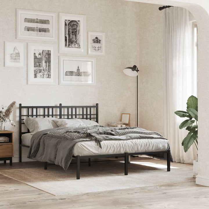 sengeramme med sengegavl 120x200 cm metal sort