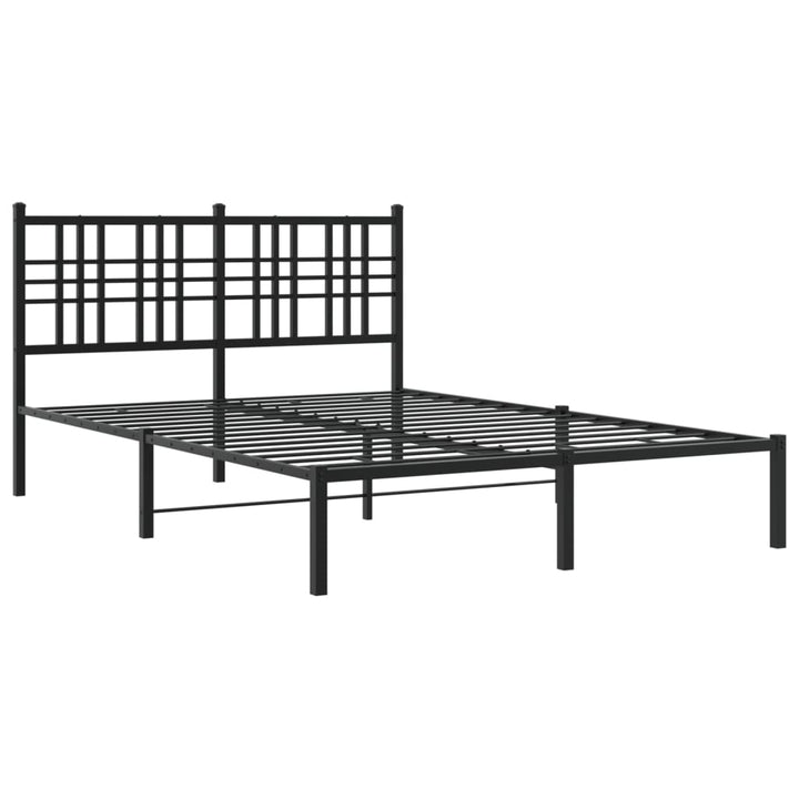 sengeramme med sengegavl 135x190 cm metal sort
