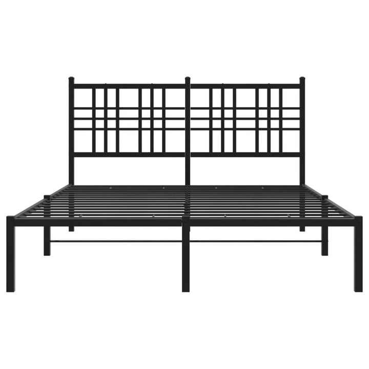 sengeramme med sengegavl 135x190 cm metal sort