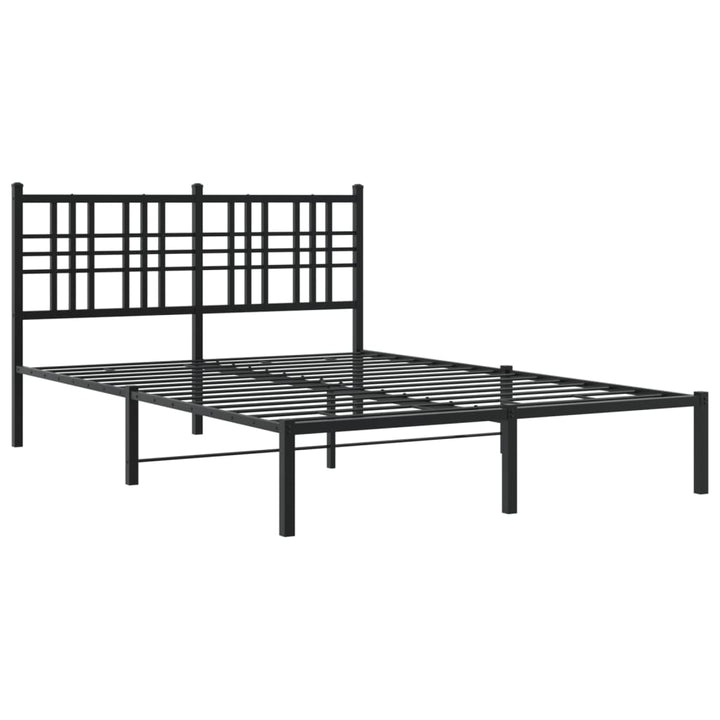 sengeramme med sengegavl 140x190 cm metal sort