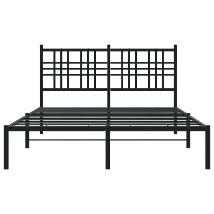 sengeramme med sengegavl 140x190 cm metal sort