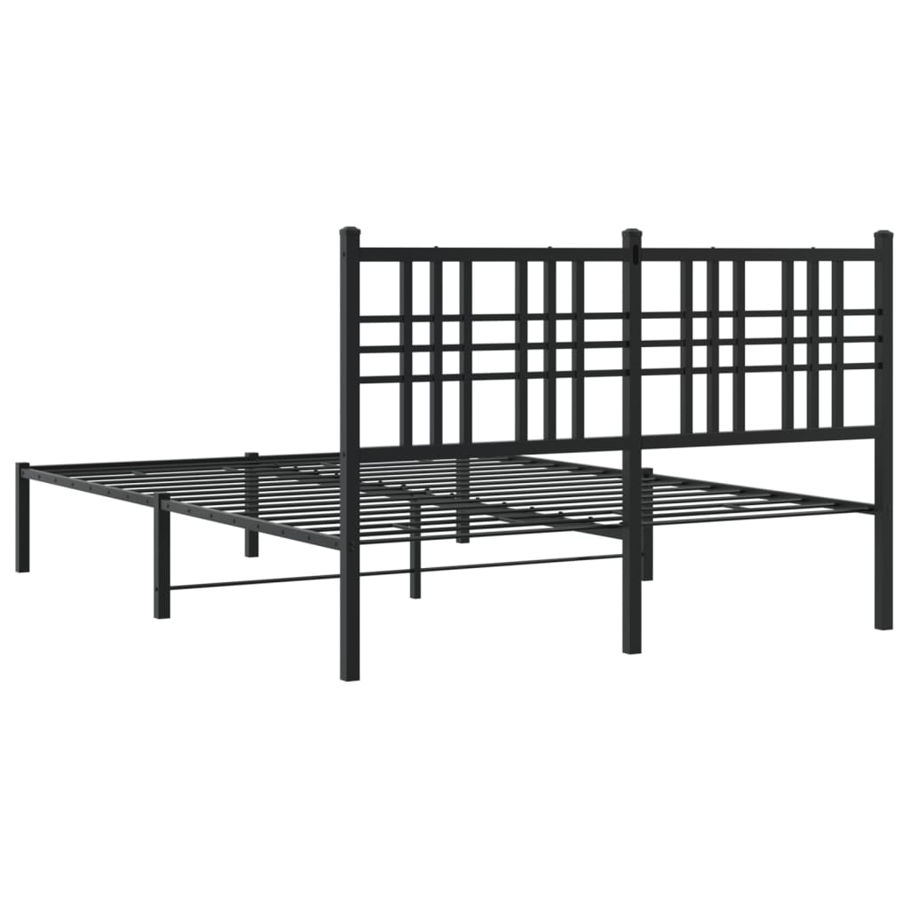sengeramme med sengegavl 140x190 cm metal sort
