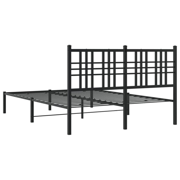 sengeramme med sengegavl 140x190 cm metal sort
