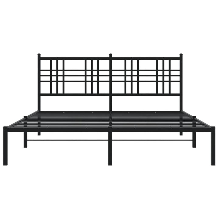 sengeramme med sengegavl 150x200 cm metal sort