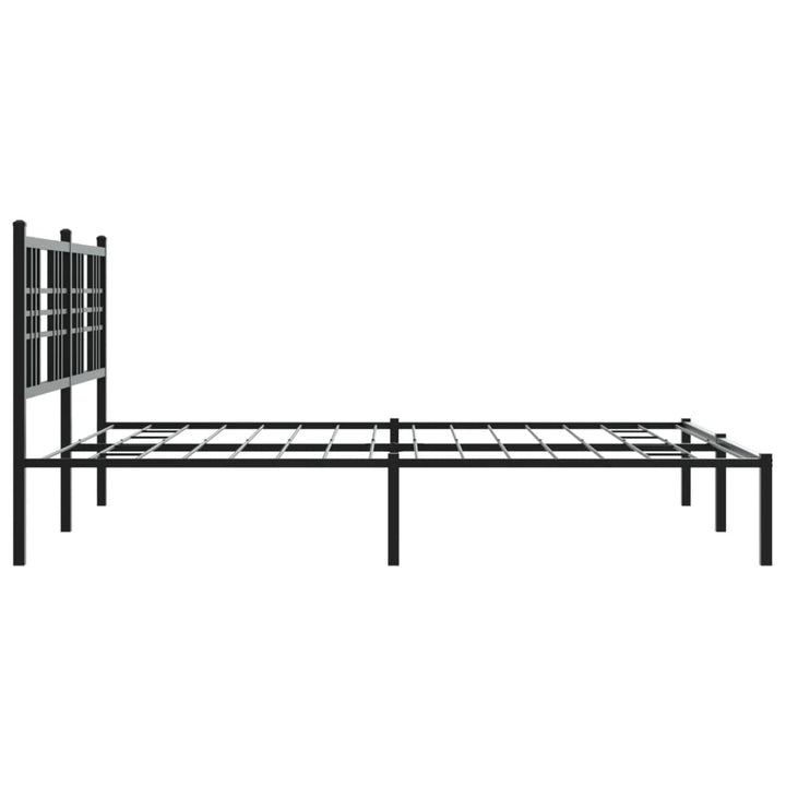 sengeramme med sengegavl 150x200 cm metal sort