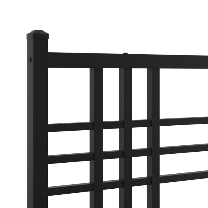 sengeramme med sengegavl 150x200 cm metal sort